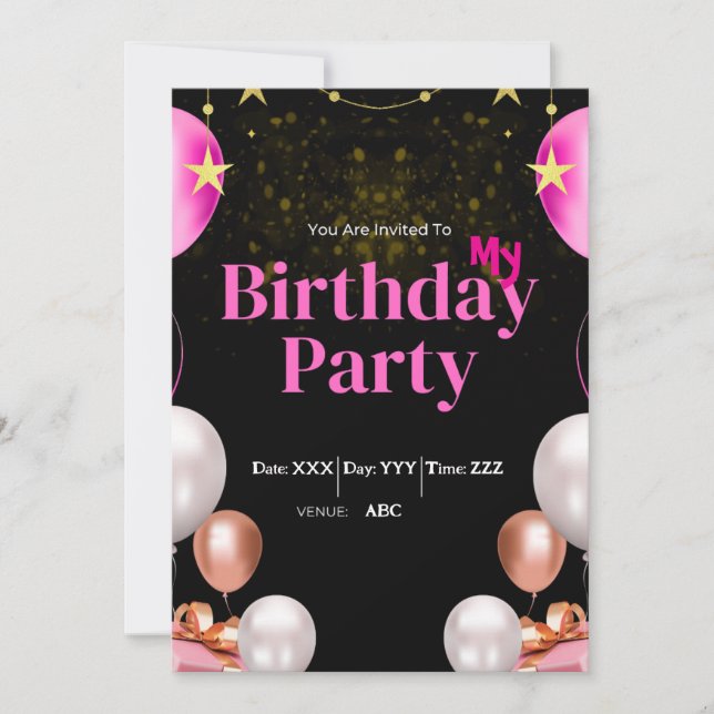 Personalizado Invitación a cumpleaños Tarjeta digi (Anverso)