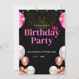 Personalizado Invitación a cumpleaños Tarjeta digi