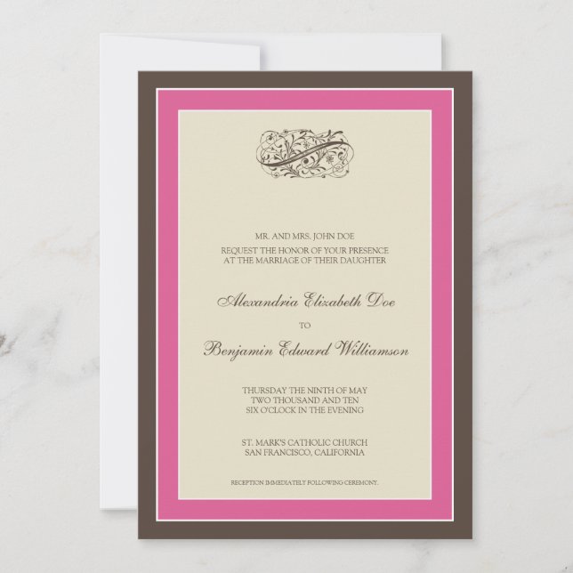 : personalizado: Invitación a la boda simple y ele (Anverso)