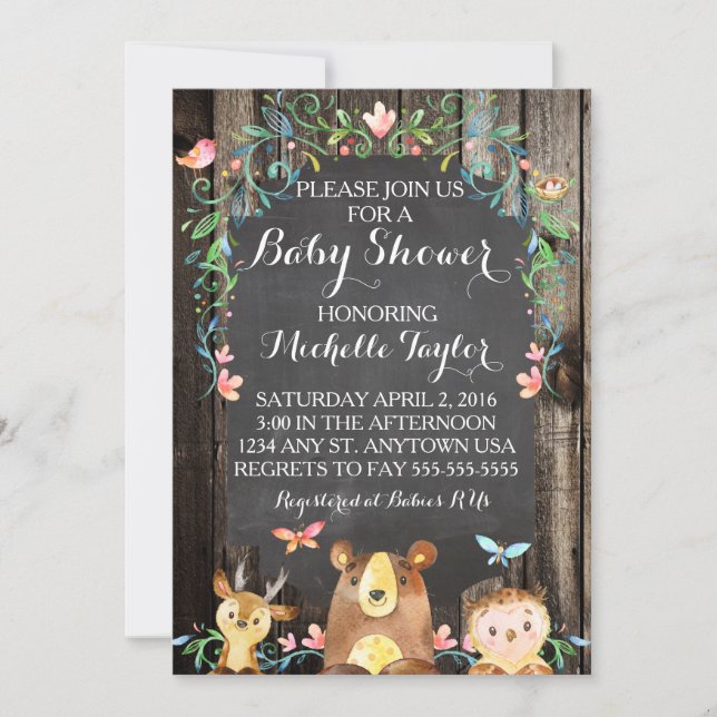 Personalizado Invitación a la ducha de bebé de ani (Anverso)