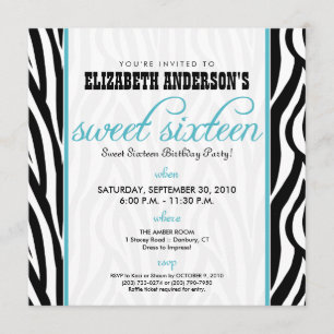 : personalizado: Invitación de fiesta Zebra Sweet 