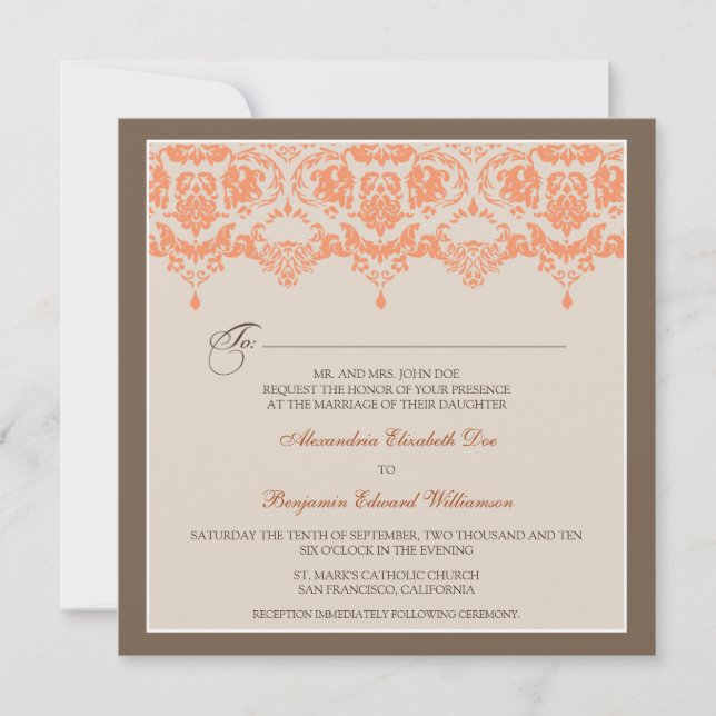 : personalizado: Invitación de matrimonio de Damas (Anverso)