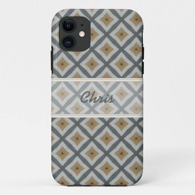 Personalizado Iphone Brown Gray funda (Reverso)