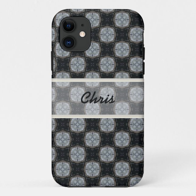 Personalizado Iphone funda gris negro (Reverso)