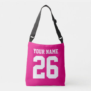 Personalizado jersey rosa número bolsa de la cruz