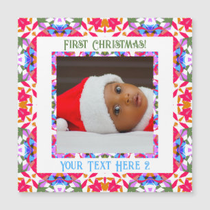 Personalizado Jolly First Christmas Photo Magnetic