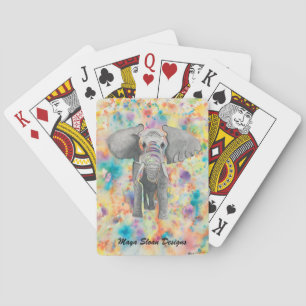Personalizado jugando cartas con el elefante origi