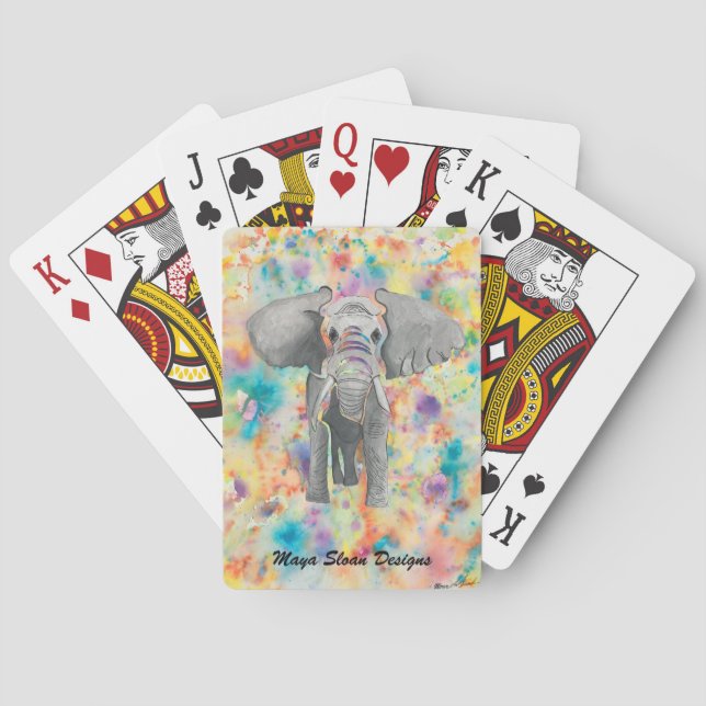 Personalizado jugando cartas con el elefante origi (Reverso)