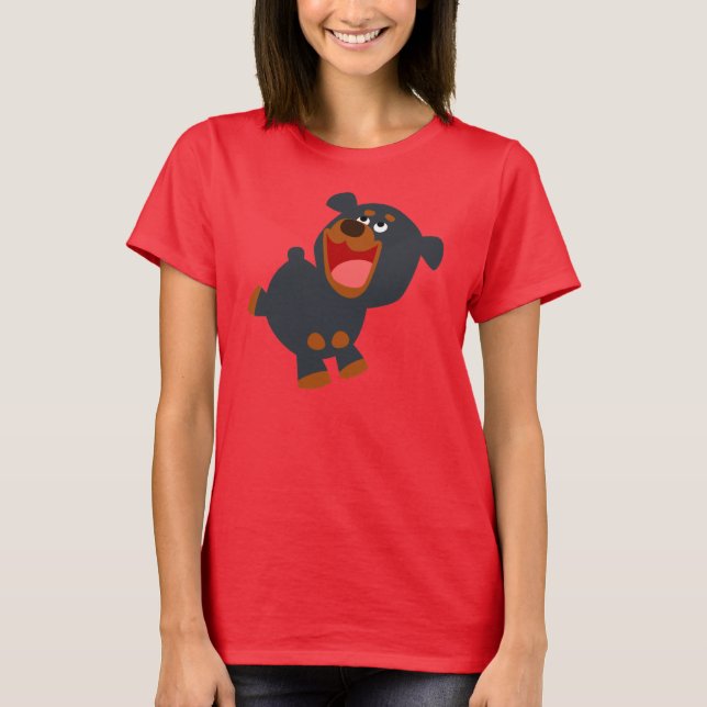 Personalizado juguetona bebé Rottweiler Camiseta f (Anverso)