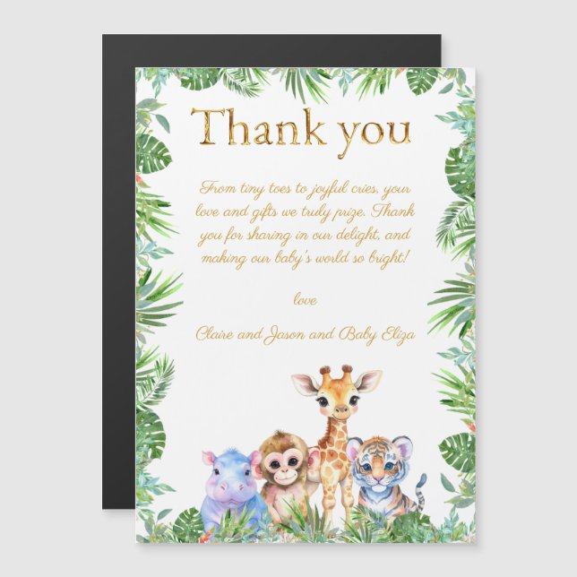 Personalizado Jungla Tropical Giraffe Tiger Gracia (Anverso/Reverso)