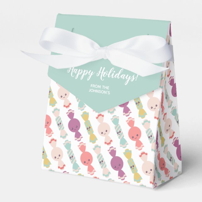 Personalizado Kawaii Sonriente Candy Favor Caja de (Front Side)