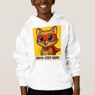 Personalizado Kids Hoodie - Gato superhéroe con pe
