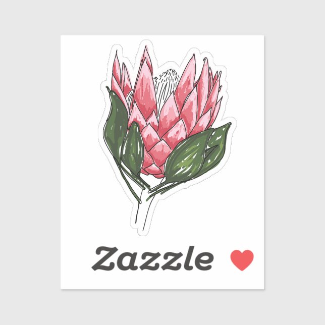 Personalizado King Protea pegatina de corte I (Hoja)