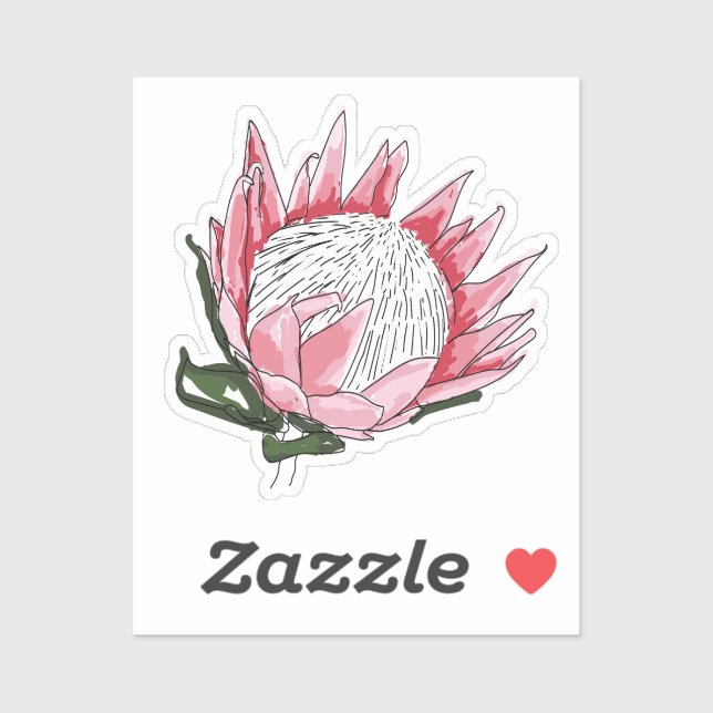 Personalizado King Protea pegatina de corte IV (Hoja)