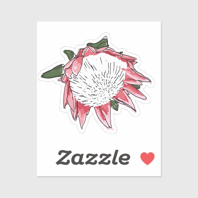 Personalizado King Protea Pegatina III (Hoja)