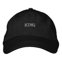 Personalizado King Text Gorras de color negro o vi