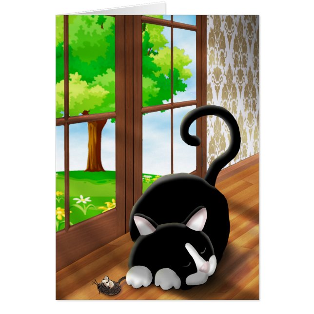 Personalizado Kitty con ratón de juguete (Frente)