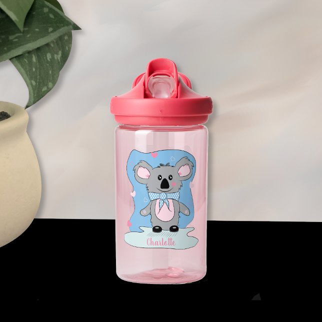 Personalizado Koala Niño Botella de agua con nombr (Cute koala kid water bottle with name .)
