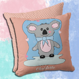 Personalizado Koala Salmon Cojín decorativo infant