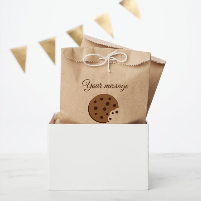 Personalizado kraft bolsas de favores para galleta (Fiesta)