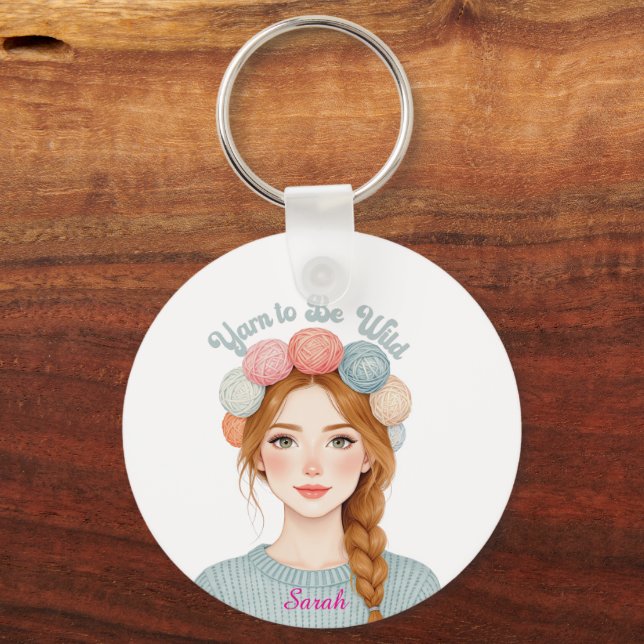 Personalizado | Lana para ser salvaje Llavero  (Anverso)