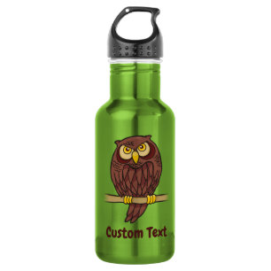 Personalizado Lechuza Botella de agua de acero ino