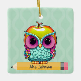Personalizado Lechuza de Apple Nombre Ornamento de