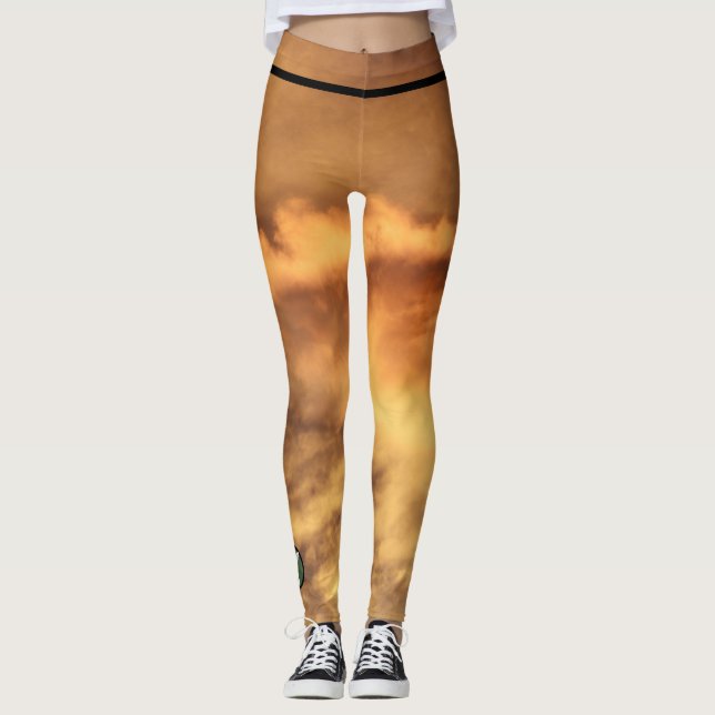 Personalizado Leggings MONOGRAM Y GOLD CLOUDS (Anverso)