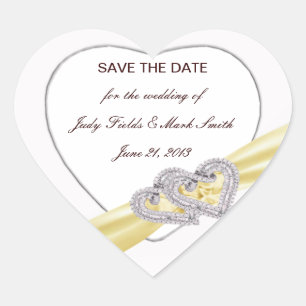 Personalizado Lemon Hearts Save The Date Pegatinas