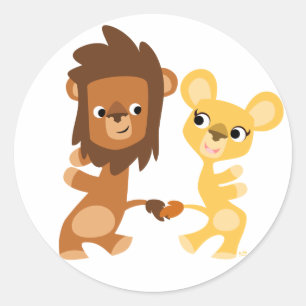 Personalizado León y la leona bailando pegatina re