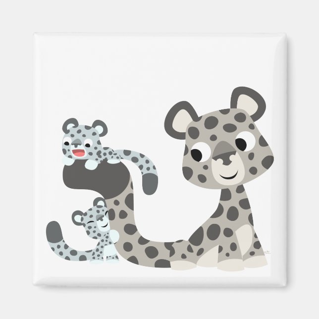 Personalizado Leopardo de la Nieve y el imán Cubs (Frente)