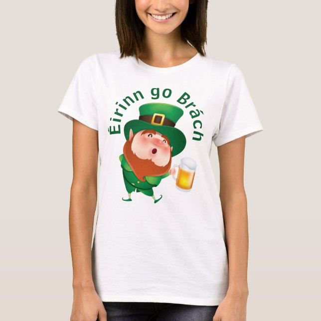 Personalizado Leprechaun con camiseta de cerveza (Anverso)