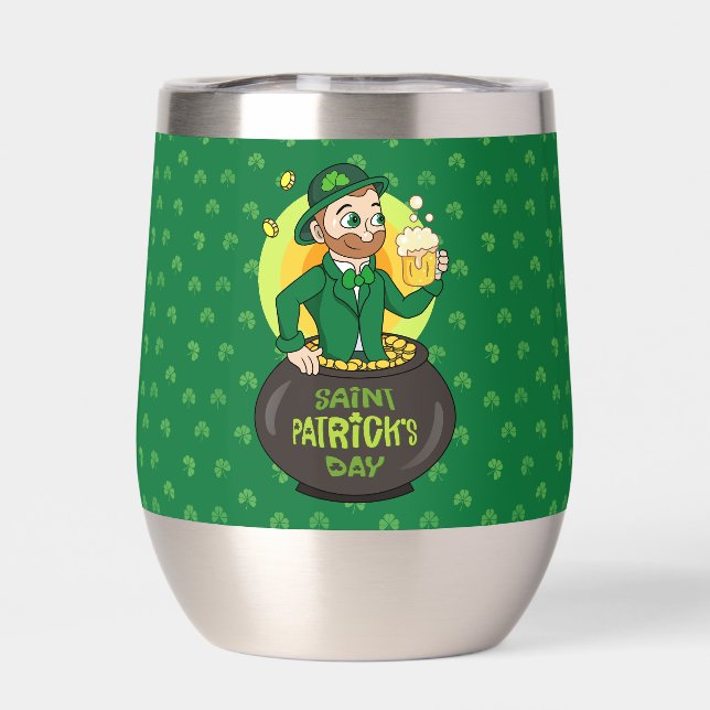 Personalizado leprechaun en una olla de oro sosten (Trasero)