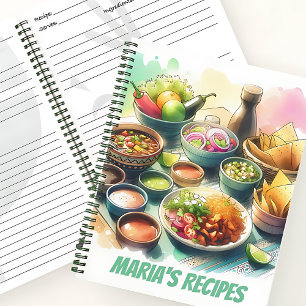 Personalizado: Libro de recetas de acuarela de com