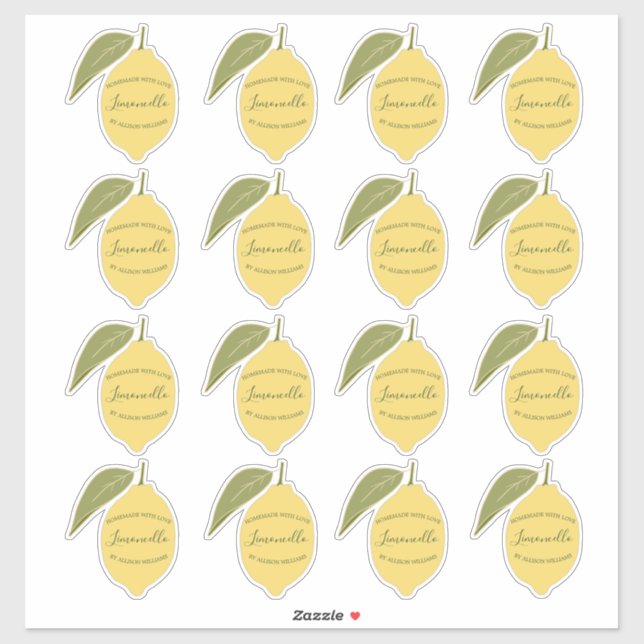 Personalizado Limoncello Sello casero Pegatinas de (Hoja)