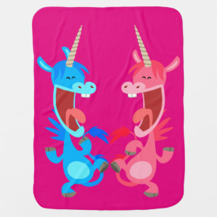 Personalizado lindo bailando Unicornios bebé manta