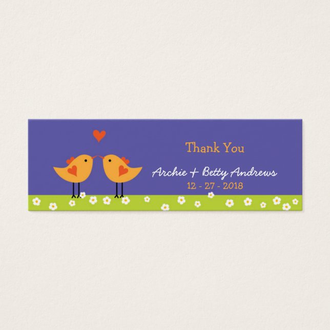 Personalizado lindo Boda de Aves Amores (Noche) (Frente)