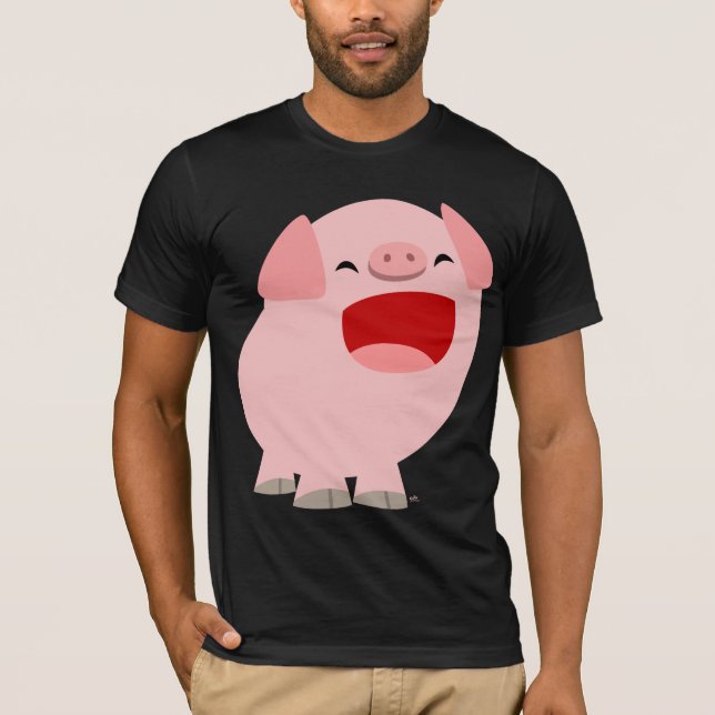 Personalizado lindo cantando camiseta de cerdo (Anverso)