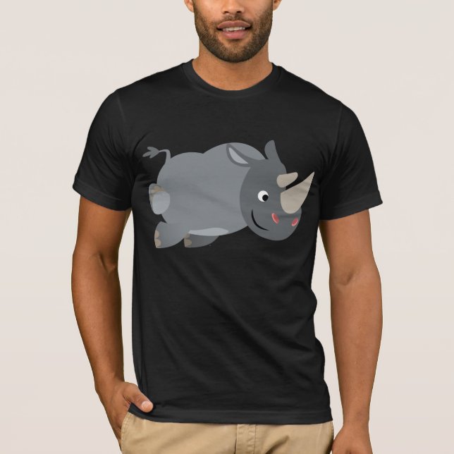 Personalizado lindo cargando camiseta de rinoceron (Anverso)