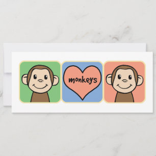 Personalizado lindo Clip Art Monkeys with Heart Lo
