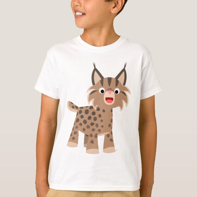 Personalizado lindo feliz niños de Lynx camiseta (Anverso)