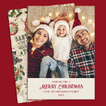 Personalizado lindo foto vintage de Navidad<br><div class="desc">Un patrón vintage de desconexión navideña decora la parte trasera de esta tarjeta de Navidades. Añade tu nombre y foto al frente de la tarjeta de Navidades. Muy elegante y festivo para la temporada de Navidades. Diseñado para ti por Blackberry Boulevard.</div>