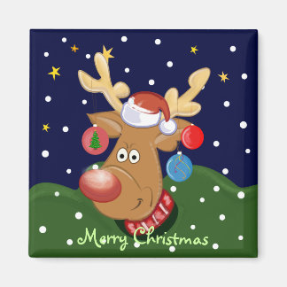 Personalizado lindo imán Ckristmas con Rudolph