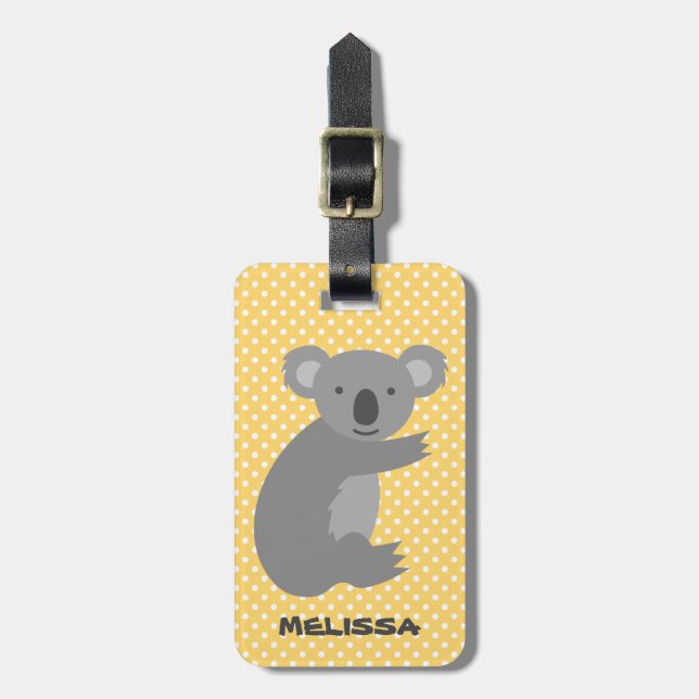 Personalizado lindo koala lleva la etiqueta de equ (Frente Vertical)