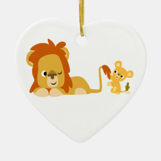 Personalizado lindo León papá y ornamento cúbico