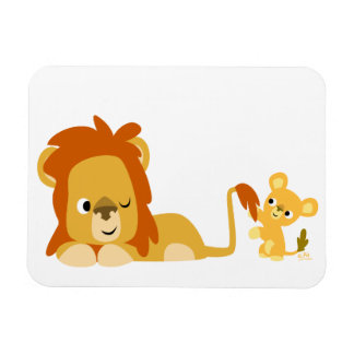 Personalizado lindo León papá y un imán flexible c