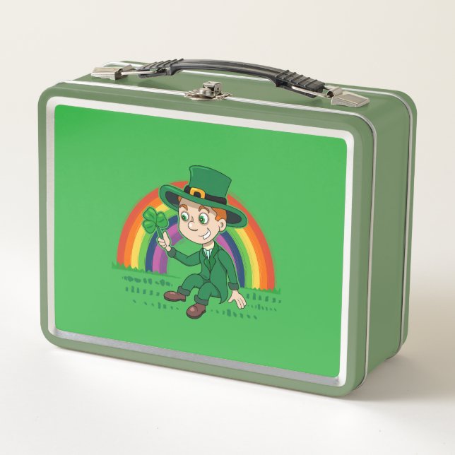 Personalizado lindo leprechaun con shamrock y arco (Anverso)
