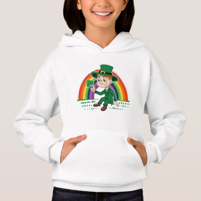 Personalizado lindo leprechaun con shamrock y arco (Anverso)