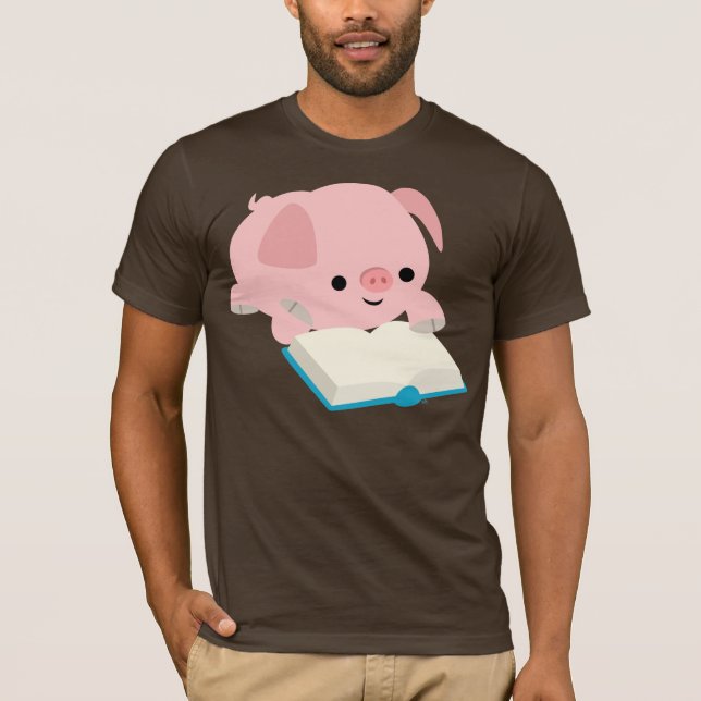 Personalizado lindo leyendo camiseta de lechón (Anverso)