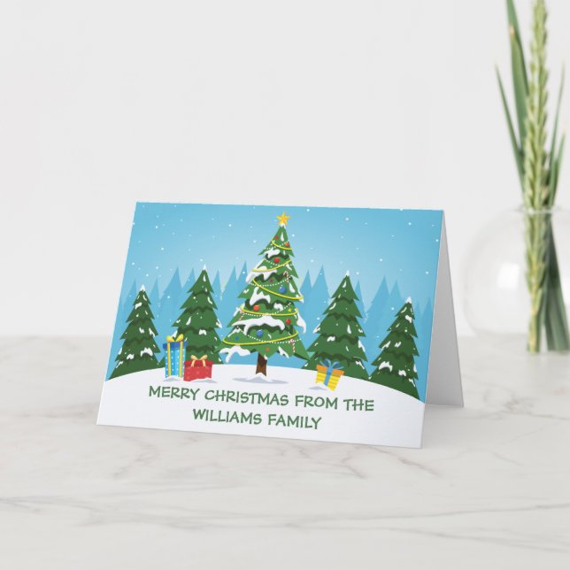 Personalizado lindo Merry Árbol de Navidad no foto (Anverso)